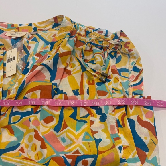 Anthropologie Danielle Kroll Brooklynnite Geometric Printed top Women'sLarge NEW - Picture 11 of 14